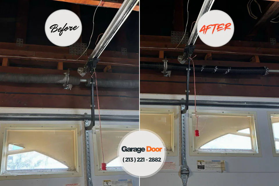 Before and after: garage door repair Moundville, AL